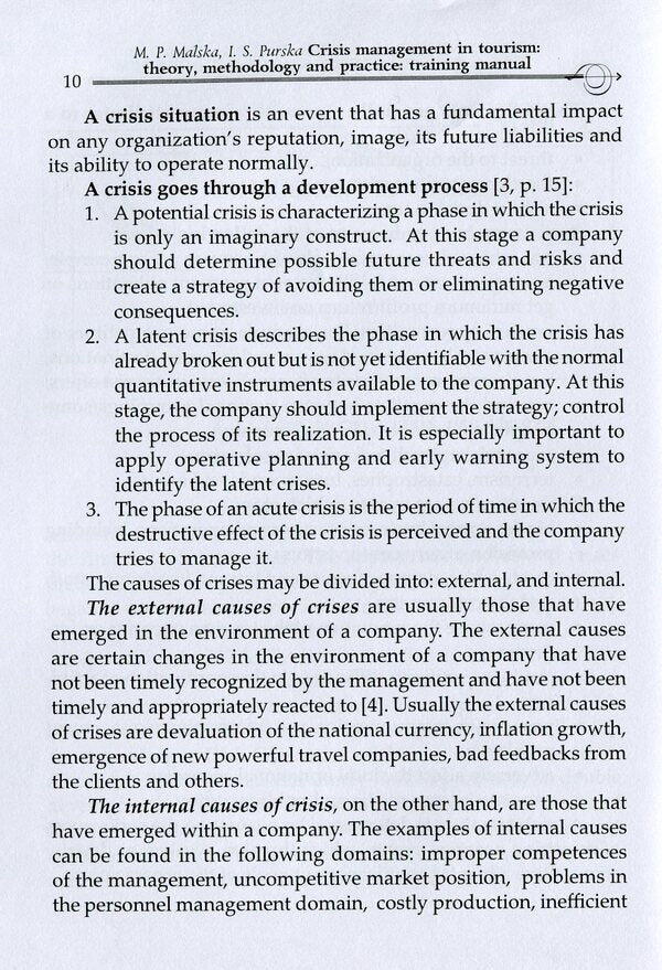 Crisis Management In Tourism. Theory, Methodology And Practice. Training Manual Marta Malskaya, Irina Purskaya / Марта Мальская, Ирина Пурськая 97861775941080-5