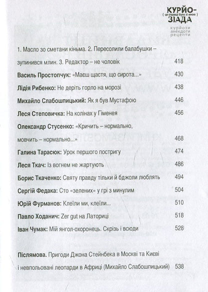 Curiosiad. It really happened to me (curiosities, recipes, anecdotes) / Курйозіада. Це справді було зі мною (курйози, рецепти, анекдоти)  978-617-605-004-9-6