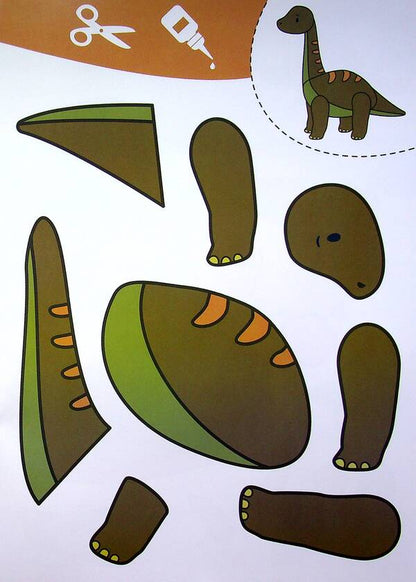 Cut And Glue Applications Voluminous Crafts Dinosaurs - Вирзамо та клемо Аплкац Обмн саморобки Динозаврики - Author not specified 9786175471500-5