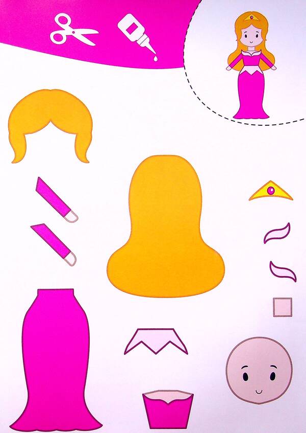Cut And Glue Applications Voluminous Crafts Princesses - Вирзамо та клемо Аплкац Обмн саморобки Принцеси - Author not specified 9786175471500-5