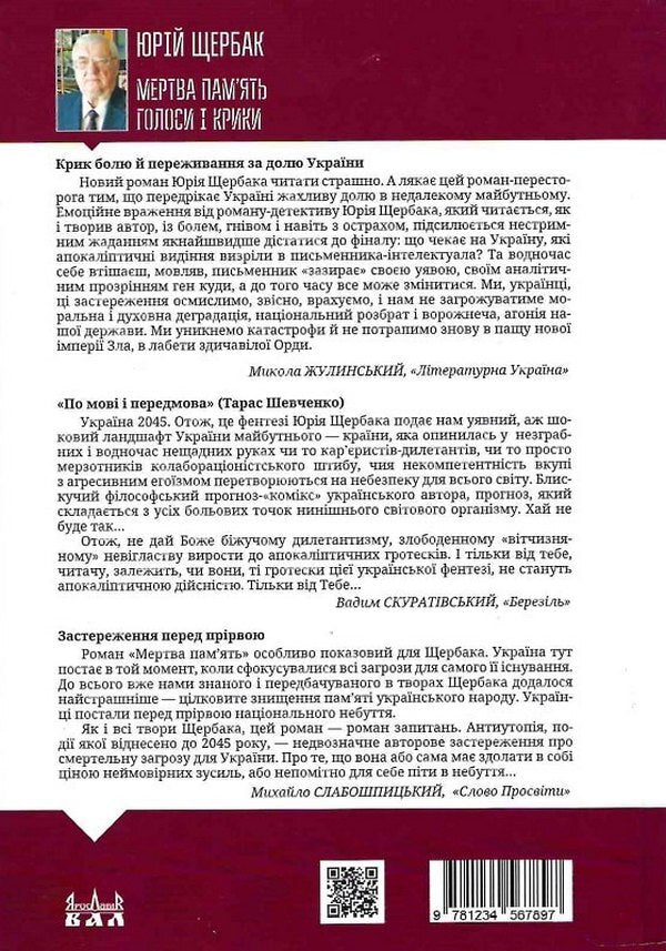 Dead Memory. Voices And Shouts. Book Of Summaries And Prophecies / Мертва пам'ять. Голоси і крики. Книга підсумків і пророцтв Yury Shcherbak / Юрий Щербак 9789668382482-3