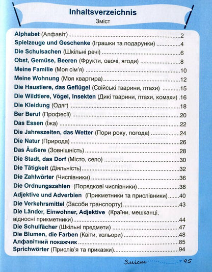 Deutsch Mein Vokabelheft. My German dictionary. 1-4 classes / Deutsch Mein Vokabelheft. Мій словник з німецької мови. 1-4 класи Леся Вознюк, Елена Дубина 978-966-07-3394-7-3