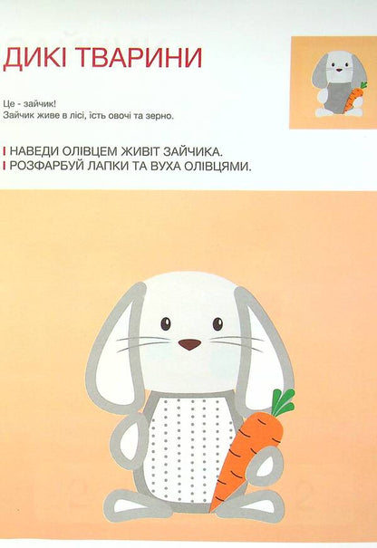 Developing notebook. Wild animals. 1 level. 3-5 years / Розвиваючий зошит. Дикі тварини. 1 рівень. 3-5 років Анастасия Червона 978-617-7927-19-7-3