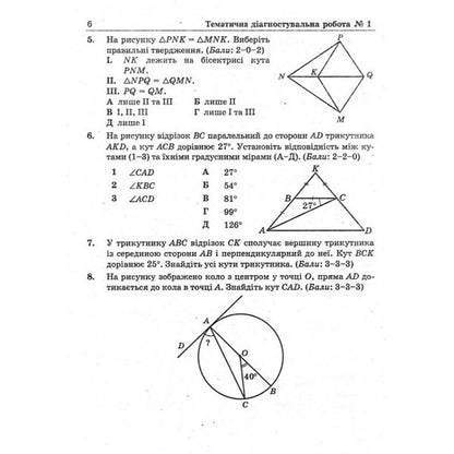 Diagnostic Works On Geometry 8Th Grade - Дагностувальн роботи з геометр 8 клас Galina Zhemchuzhkina, Lev Hendenstein - Галина Жемчужкна, Лев Генденштейн 9789660744387-5