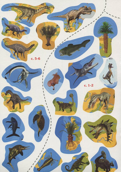 Dinosaur atlas with reusable stickers / Атлас динозаврів з багаторазовими наліпками  978-966-987-004-9-6