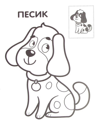 Dog. Paste and paint / Пес. Наклей та розфарбуй  978-966-440-370-9-4