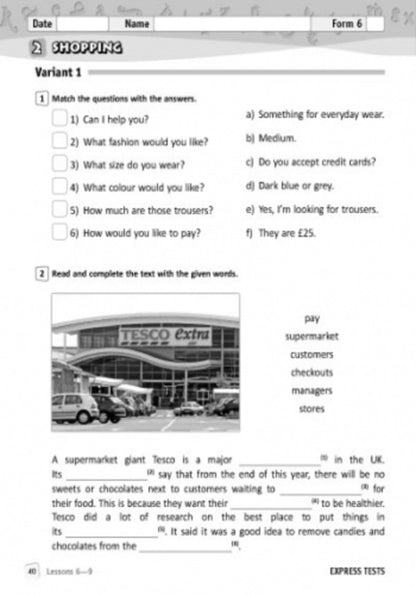 English. 6th grade Workbook for checking the level of knowledge / Англійська мова. 6 клас. Зошит для контролю рівня знань Светлана Мясоедова 9786170920966-3