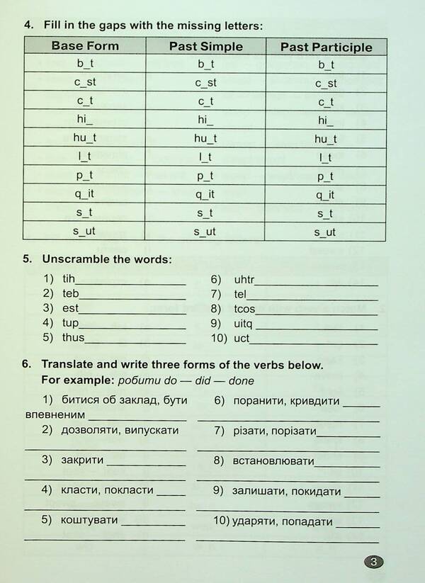 English. Irregular verbs / Англійська мова. Неправильні дієслова Янина Яремчук 978-617-524-166-0-4