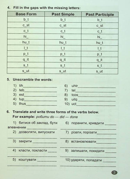 English. Irregular verbs / Англійська мова. Неправильні дієслова Янина Яремчук 978-617-524-166-0-4