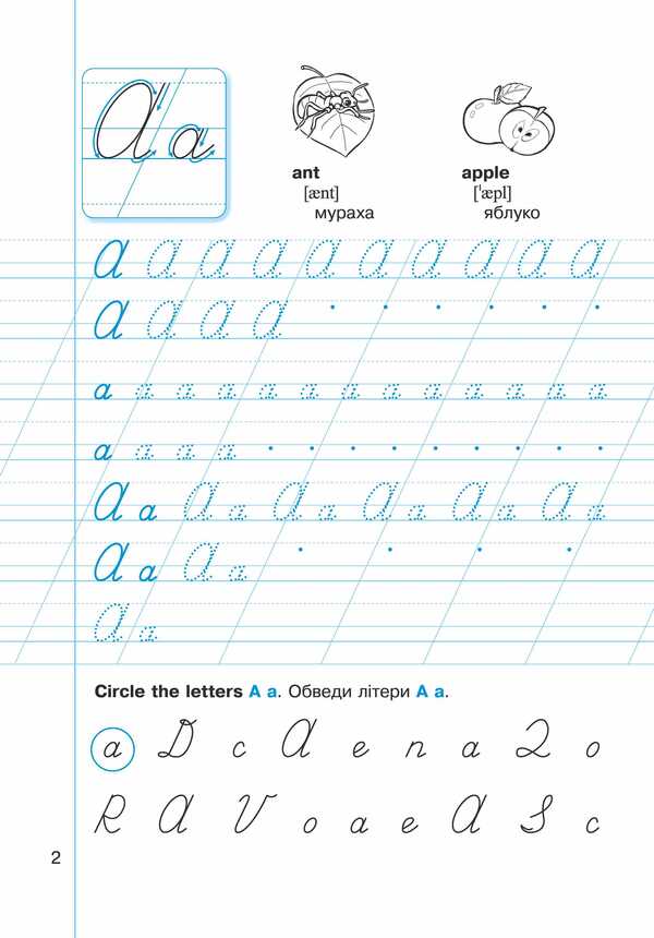 English. Notebook from writing. 1st grade. Capital letters / Англійська мова. Зошит з письма. 1 клас. Прописні літери Надежда Витушинская, Оксана Косован 978-966-07-3276-6-3