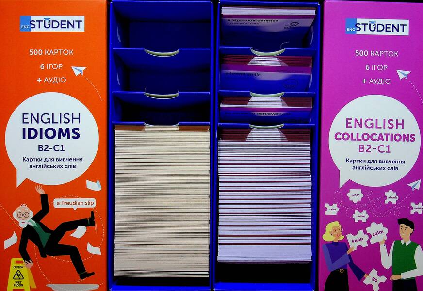 English Words Cards-Idioms B2-C1 & Collocations B2-C1 (1000 Cards) / Картки англійських слів - Idioms B2-C1 & Collocations B2-C1 (1000 карток) / Author not specified 9786178456023-4