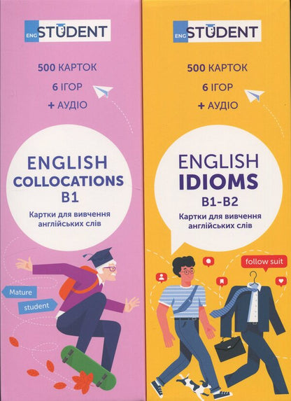 English Words Cards - Idioms B1 -B2 & Collocations B1 (1000 Cards) / Картки англійських слів - Idioms B1-B2 & Collocations B1 (1000 карток) / Author not specified 9786178456016-1
