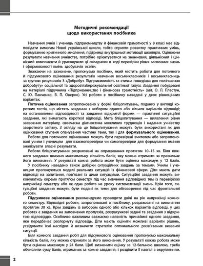 Entrepreneurship And Financial Literacy. 8Th Grade Current And Final Control Of Result Groups / Підприємництво і фінансова грамотність. 8 клас. Поточний та підсумковий контроль за групами результатів Zoya Filonchuk, Yulia Knorr / Зоя Філончук, Юлія Кнорр 9786178771263-4