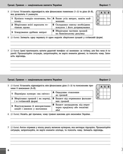 Entrepreneurship And Financial Literacy. 8Th Grade Current And Final Control Of Result Groups / Підприємництво і фінансова грамотність. 8 клас. Поточний та підсумковий контроль за групами результатів Zoya Filonchuk, Yulia Knorr / Зоя Філончук, Юлія Кнорр 9786178771263-6