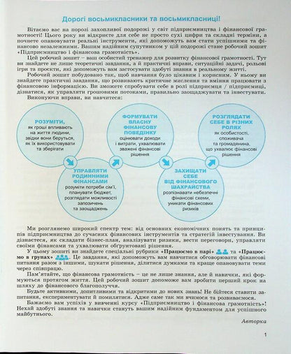Entrepreneurship and financial literacy. Grade 8. Notebook for a formative and final assessment / Підприємництво і фінансова грамотність. 8 клас. Зошит для формувального та підсумкового оцінювання Оксана Юхимович 978-617-8370-74-9-3