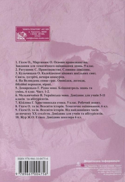 Ethics. Grade 5 / Етика. 5 клас Jeanne Jone / Жанна Жур 9789661004756-2