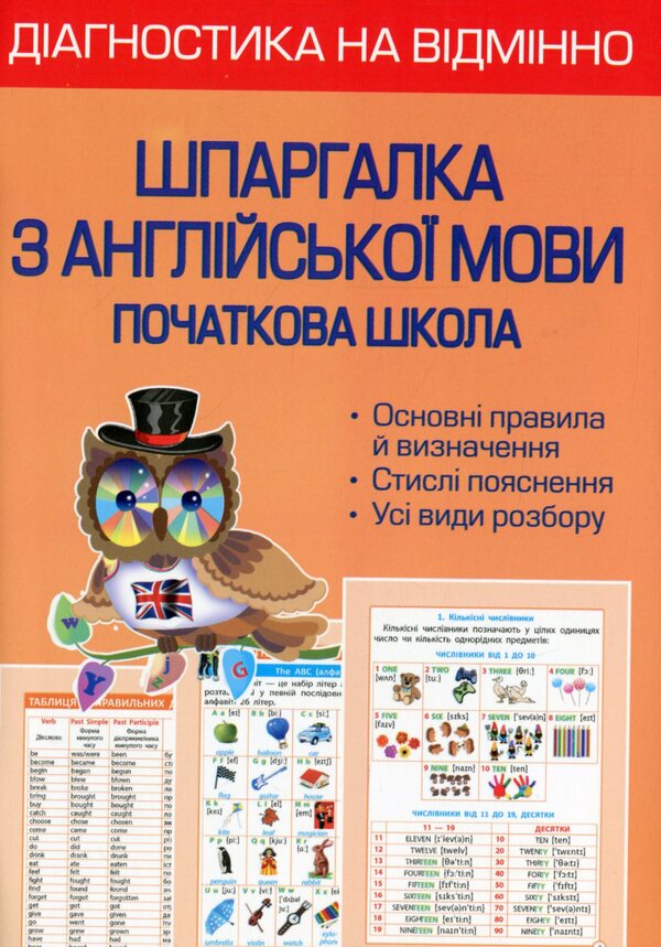 Excellent diagnostics. English language cheat sheet. 1-4 grade / Діагностика на відмінно. Шпаргалка з англійської мови. 1-4 клас Светлана Мясоедова 978-617-686-677-0-1