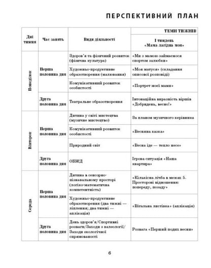 Expanded calendar plan. Average age. March / Розгорнутий календарний план. Середній вік. Березень Светлана Ванжа 978-617-09-7779-3-4