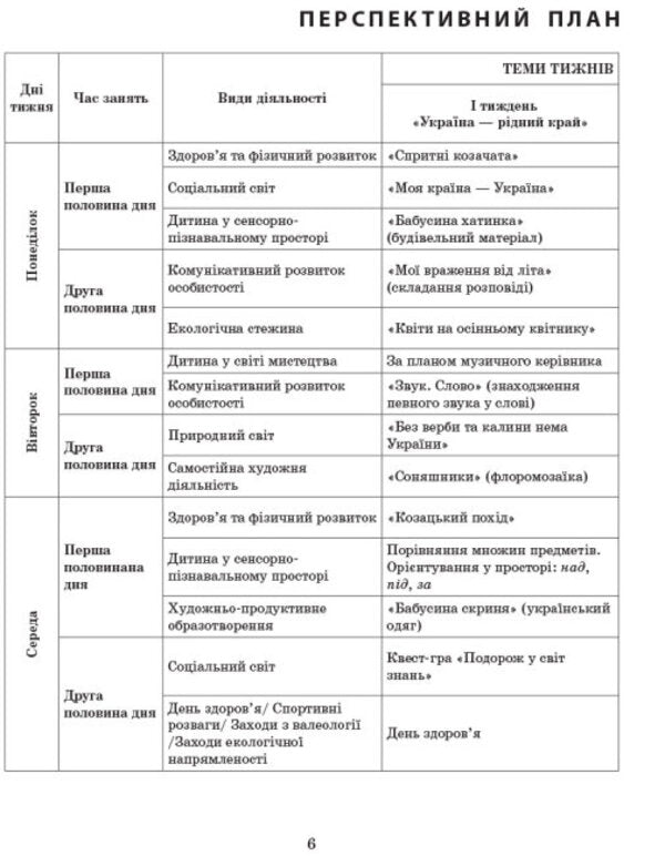 Expanded calendar plan. September. Older age / Розгорнутий календарний план. Вересень. Старший вік Светлана Ванжа, Т. Федюшина 9786170973955-6