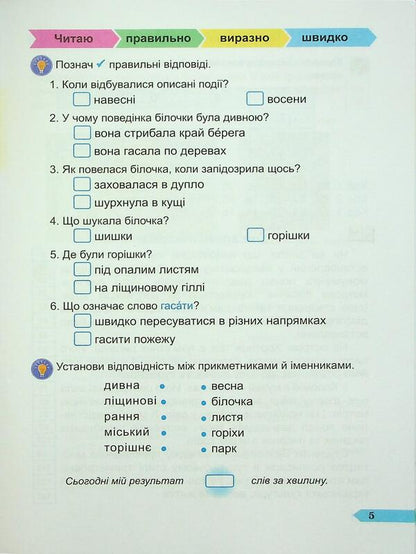Fast reading. Grade 4. A manual for developing skills of reading / Швидкочитайлик. 4 клас. Посібник з розвитку навичок швидкочитання Алла Савчук, Галина Сапун 978-966-07-4396-0-4