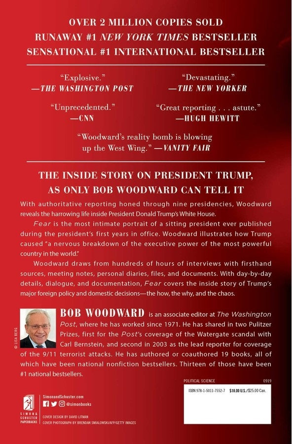 Fear: Trump In The White House Bob Woodward / Боб Вудворд 9781471181320-2