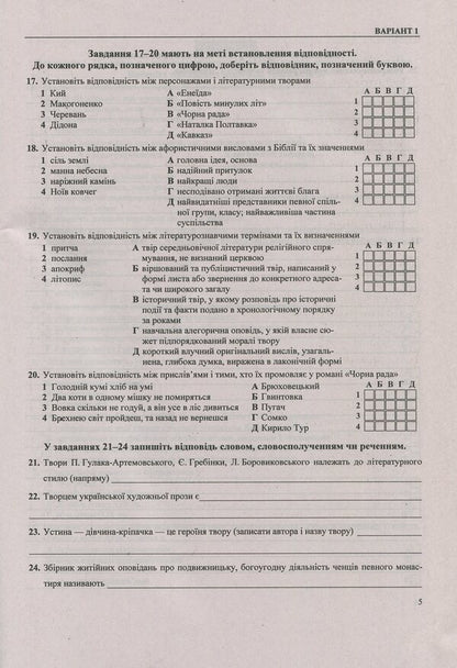 Final control papers on Ukrainian literature. Grade 9 / Підсумкові контрольні роботи з української літератури. 9 клас Светлана Витвицкая 978-966-07-2745-8-5