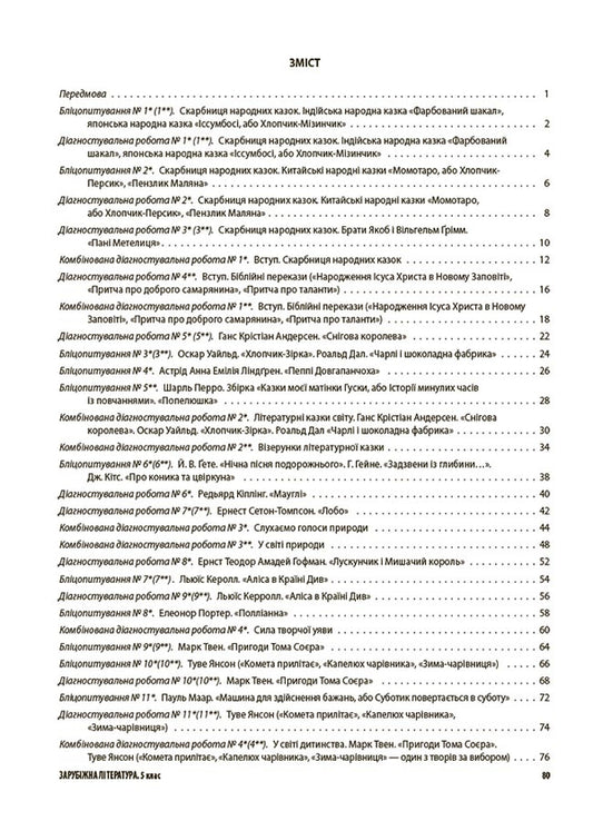 Foreign Literature. 5Th Grade All Diagnostic Works / Зарубіжна література. 5 клас. Усі діагностувальні роботи Galina Fefilova, Maryna Konovalova / Галина Фефілова, Марина Коновалова 9786170041593-2