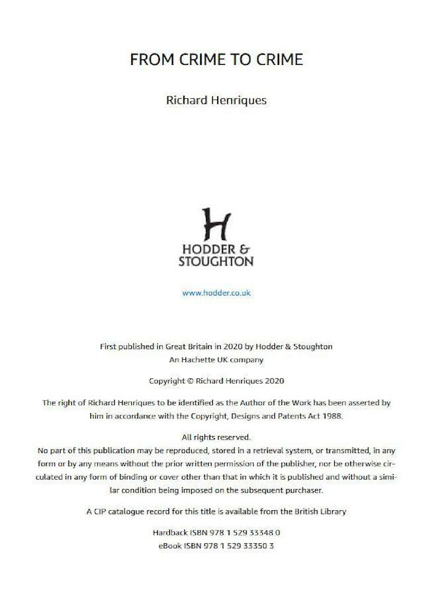 From Crime to Crime / From Crime to Crime Ричард Энрикес 9781529333480-2