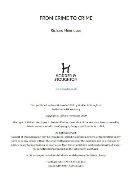 From Crime to Crime / From Crime to Crime Ричард Энрикес 9781529333480-2