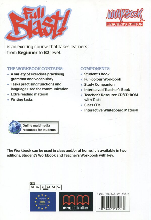 Full Blast! B1+. Workbook. Teacher's Edition Esther Wojcicki, Marileni Malkogianni / Эстер Войджицки, Марилени Малкогианни 9789605095369-2