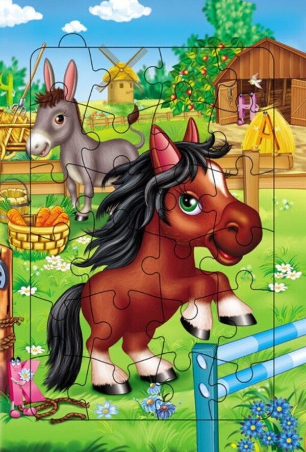 Fun farm. 6 puzzles. Lyrics. Interesting tasks. Domestic animals / Весела ферма. 6 пазлів. Вірші. Цікаві завдання. Свійські тварини  9789664669594-5