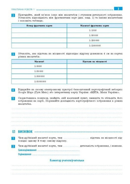 Geography. 6Th Grade Workbook For Practical Works / Географія. 6 клас. Зошит для практичних робіт Alexander Stadnyk, Halyna Dovgan / Александр Стадник, Галина Довгань 9786170990419-3