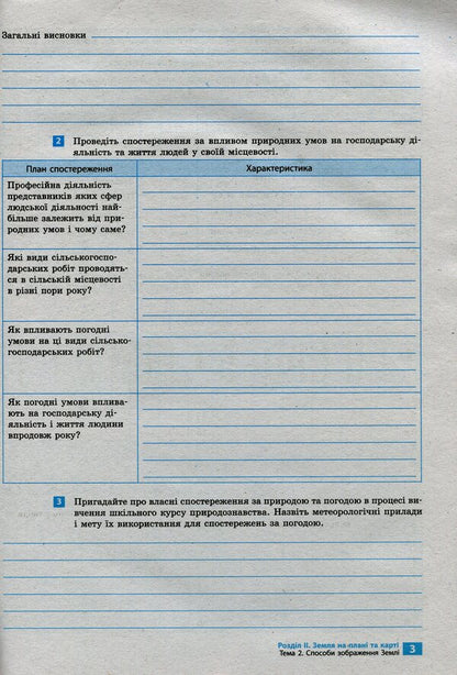 Geography. 6th grade Notebook for practical work and research / Географія. 6 клас. Зошит для практичних робіт і досліджень Оксана Бродовская, Светлана Куртей 9786170964816-3