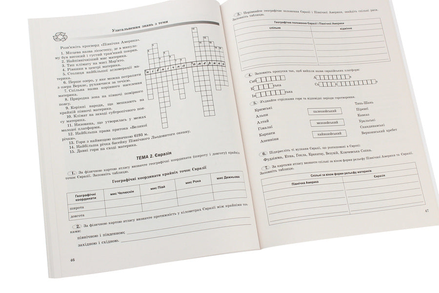 Geography. 7th grade. Workbook / Географія. 7 клас. Зошит-практикум Анна Уварова, Валерий Пестушко 978-966-11-1125-6-6