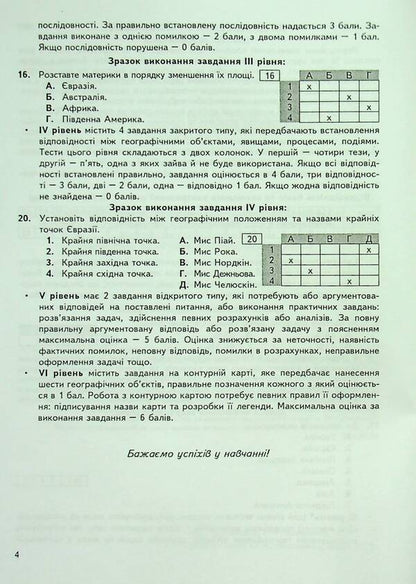 Geography. Continents and oceans. 7th grade. Final control papers. Appendix to the workshop / Географія. Материки та океани. 7 клас. Підсумкові контрольні роботи. Додаток до практикуму Сергей Коберник, Роман Коваленко 978-617-539-336-9-5