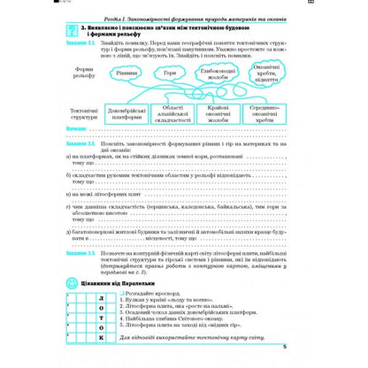 Geography. Continents and oceans. Workshop for 7th grade / Географія. Материки та океани. Практикум для 7 класу  978-966-496-508-5-5