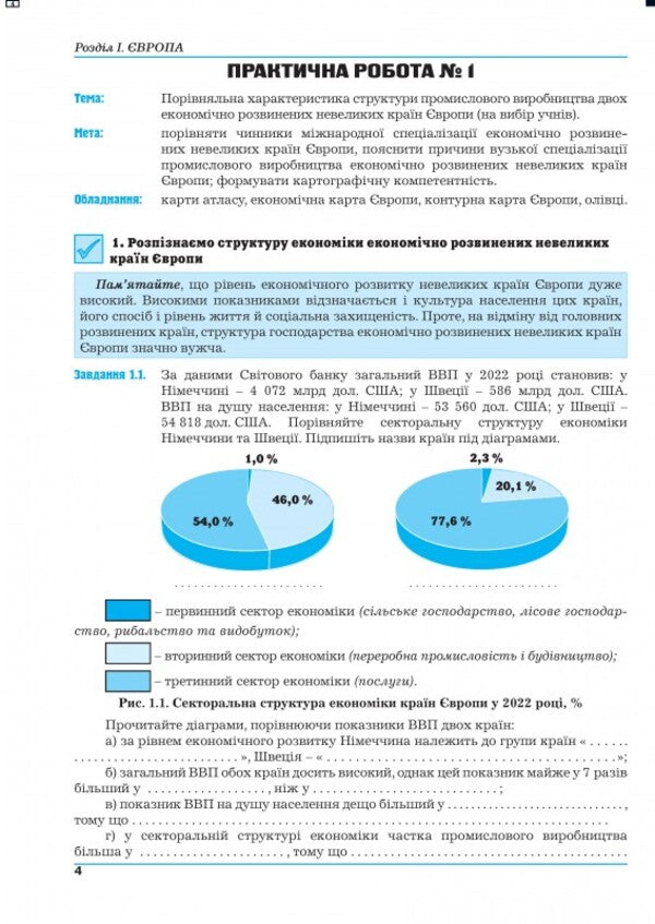 Geography. Geography. Regions and countries. Workshop for 10th grade. Standard level / Географія. Географія. Регіони та країни. Практикум для 10 класу. Рівень стандарту Галина Думанская, Игорь Витенко 978-966-496-542-9-4