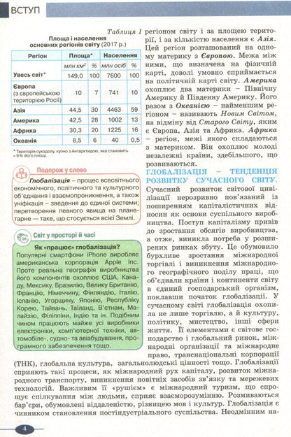 Geography. Grade 10 / Географія. 10 клас Борис Яценко, Валентина Бойко, Юлиан Брайчевский 978-966-977-839-0-6