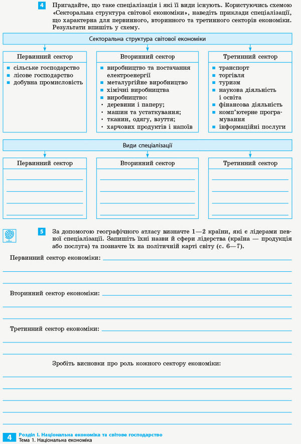 Geography. Grade 9. Notebook for practical work and research / Географія. 9 клас. Зошит для практичних робіт і досліджень Оксана Бродовская, Светлана Куртей 9786170964786-6
