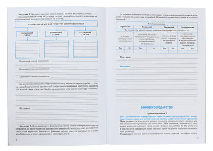Geography. Grade 9. Ukraine and the world economy. Notebook for practical work and research / Географія. 9 клас. Україна і світове господарство. Зошит для практичних робіт і досліджень Светлана Капирулина 978-617-686-412-7-4