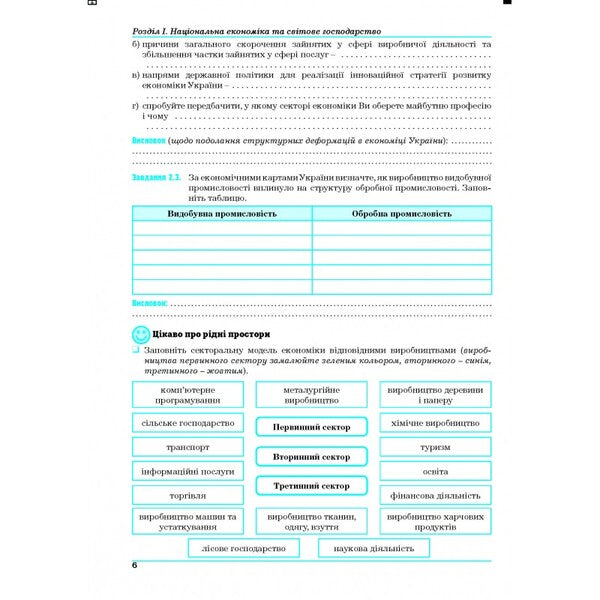 Geography. Ukraine and the world economy. Workshop for 9th grade / Географія. Україна і світове господарство. Практикум для 9 класу Галина Думанская, Игорь Витенко 978-966-496-527-6-5