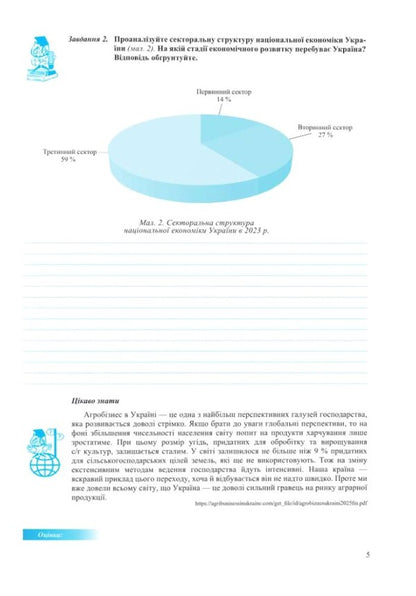 Geography 9Th Grade Workbook For Practical Works According To The Copernicus Program - Географя 9 клас Зошит для практичних робт за програмою Кобернка Olga Varakuta, Evdokiya Shvets - Ольга Варакута, вдокя Швець 9789660745896-3