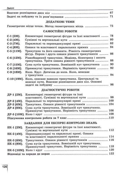 Geometry. 7Class. Exercises, Independent Work, Thematic Control Work, Express Control / Геометрія. 7клас. Вправи, самостійні роботи, тематичні контрольні роботи, експрес-контроль Alexander Ister / Олександр Естер 9786178363963-4