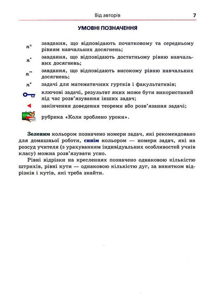 Geometry. Grade 7. A Manual For Classes With In -Depth Study Of Mathematics. Propedeutics Of In -Depth Study / Геометрія. 7 клас. Посібник для класів з поглибленим вивченням математики. Пропедевтика поглибленого вивчення Arkady Merzlyak, Vitaly Polonsky, Michael Yakir / Аркаді Мерцляк, Віталій Полонський, Михайл Якір 9789664742525-6