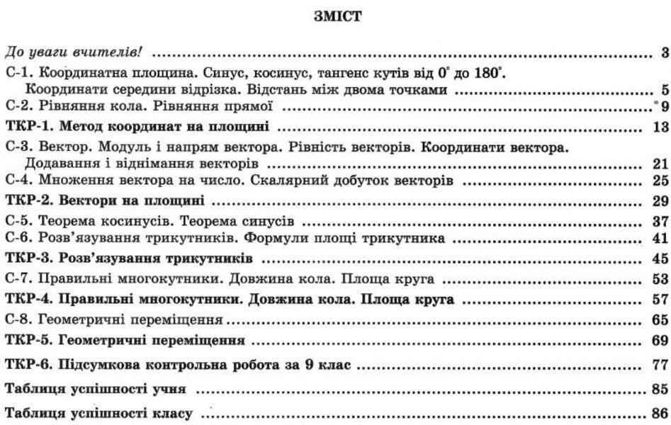 Geometry. Workbook for independent and thematic control works. Grade 9 / Геометрія. Зошит для самостійних та тематичних контрольних робіт. 9 клас Александр Истер 978-617-8363-25-3-3