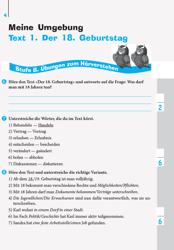 German. Grade 9. Listening notebook / Німецька мова. 9 клас. Зошит з аудіювання С. Коринь 9786170947017-4