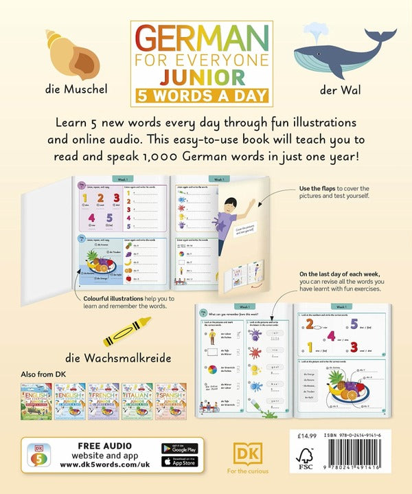 German for Everyone Junior 5 Words a Day. Learn and Practice 1,000 German Words / German for Everyone Junior 5 Words a Day. Learn and Practise 1,000 German Words  9780241491416-2