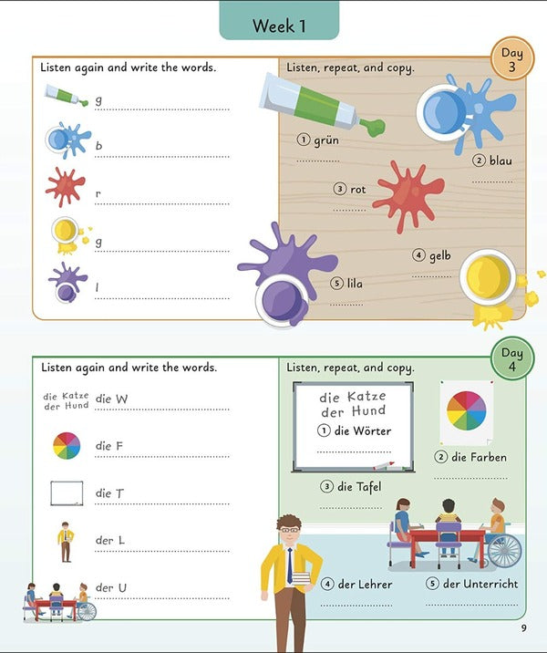 German for Everyone Junior 5 Words a Day. Learn and Practice 1,000 German Words / German for Everyone Junior 5 Words a Day. Learn and Practise 1,000 German Words  9780241491416-5