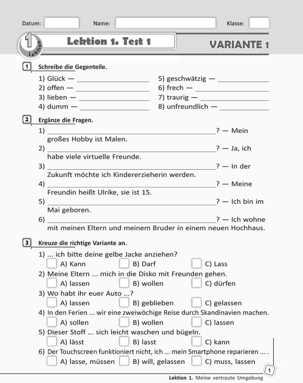 German language. Grade 10. Test notebook / Німецька мова. 10 клас. Тестовий зошит Светлана Сотникова, Анна Гоголева 9786170947840-2