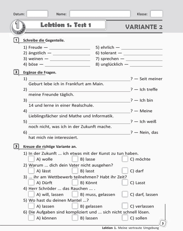 German language. Grade 10. Test notebook / Німецька мова. 10 клас. Тестовий зошит Светлана Сотникова, Анна Гоголева 9786170947840-4